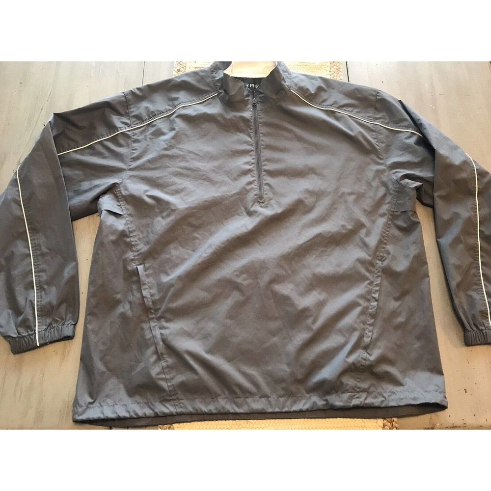Zorrel Gray White Stripe 1/2 Zip Windbreaker Vented Golf Jacket Mens Sz XL